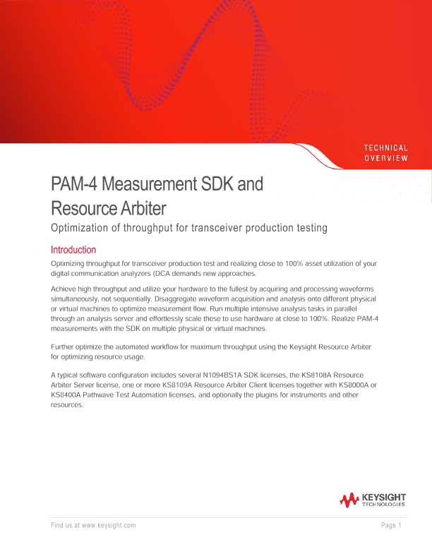 PAM-4 Measurement SDK and Resource Arbiter