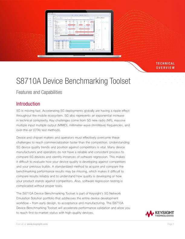 S8710A Device Benchmarking Toolset