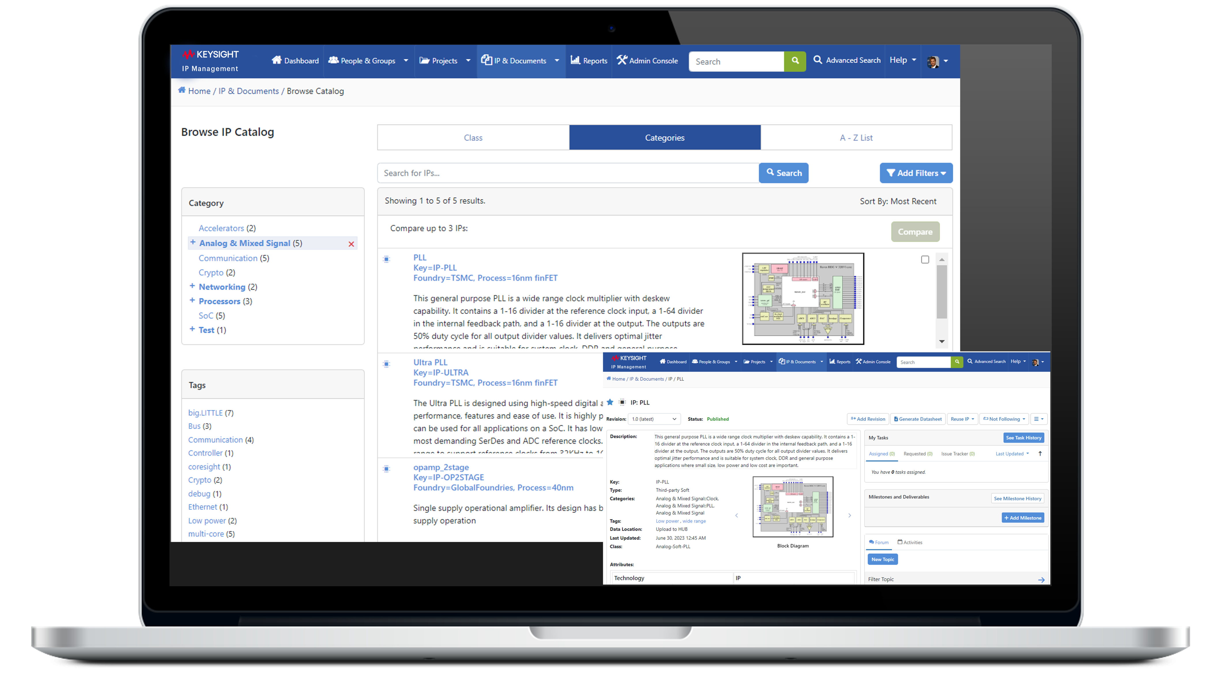 Enterprise design teams can catalog, publish, and reuse their data with the Keysight IP Management software (formerly Cliosoft Hub). Enterprise design teams can catalog, publish, and reuse their data with the Keysight IP Management software (formerly Cliosoft Hub).