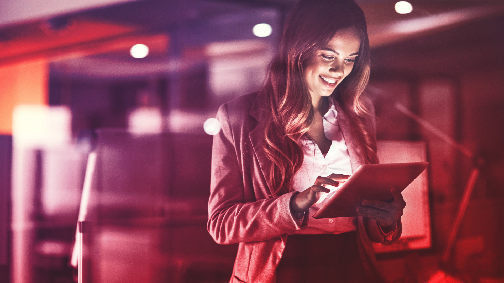 woman working with a tablet