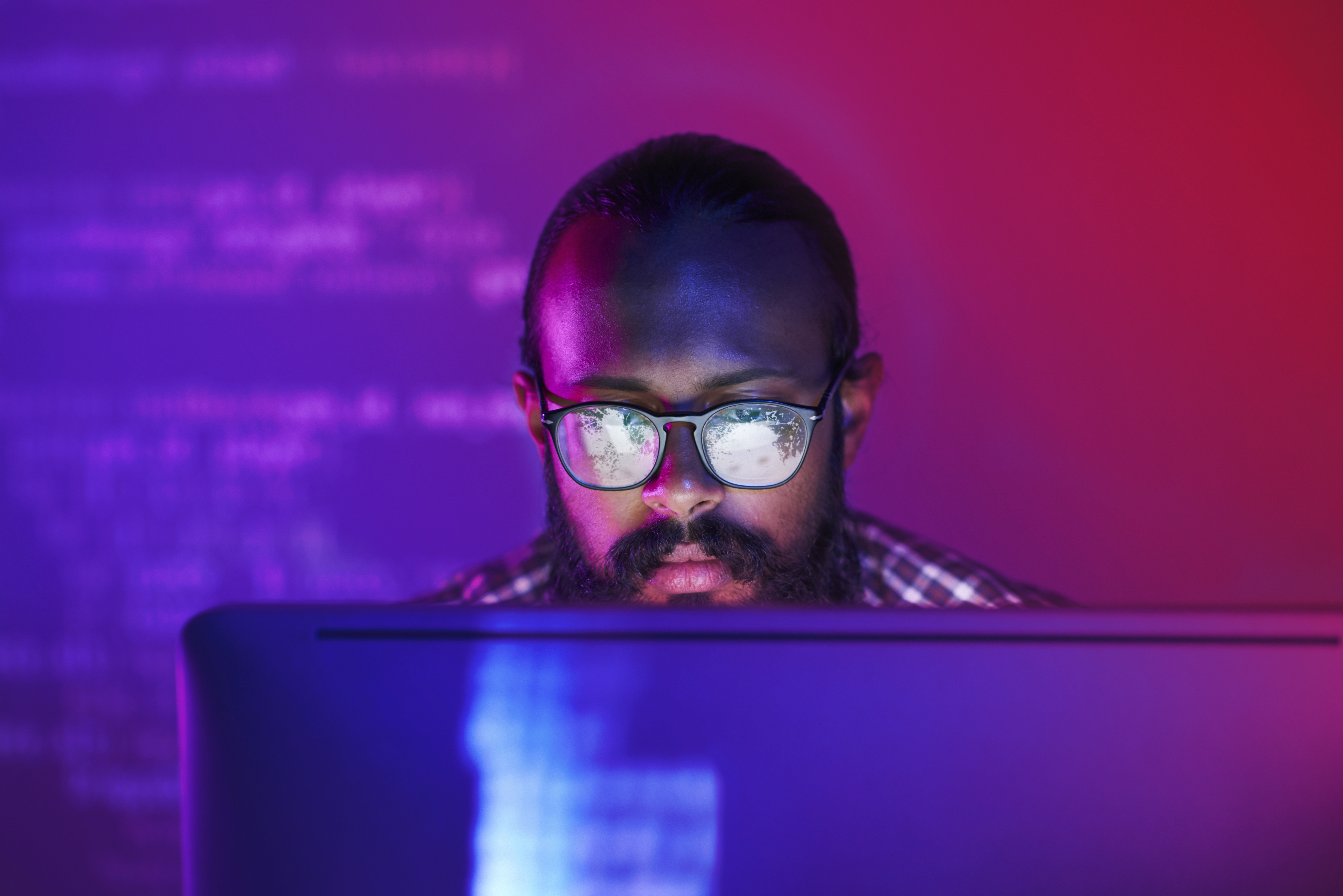 Woman looking at a screen