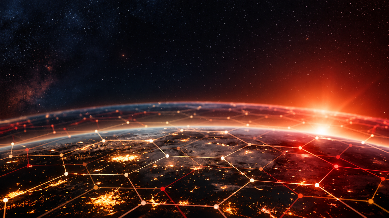 Defense network visible from space