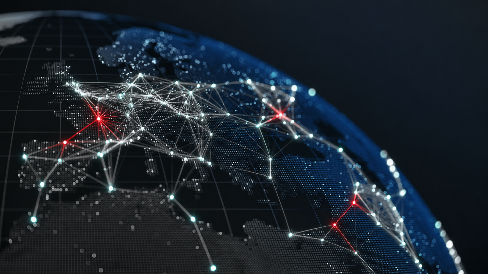 Globe showing connected networks