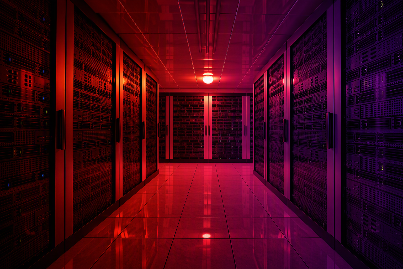 Data Center with colorful overlay