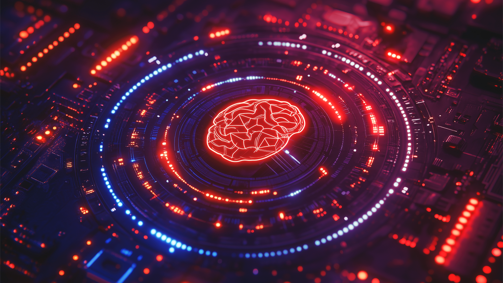 Brain with lines showing a network surrounding it