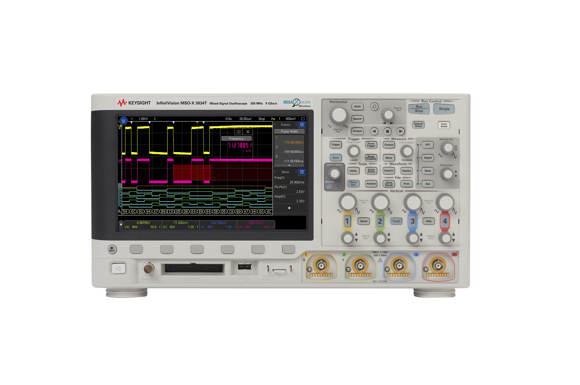 MSOX3034T Mixed Signal Oscilloscope: 350 MHz, 4 Analog Plus 16 Digital Channels
