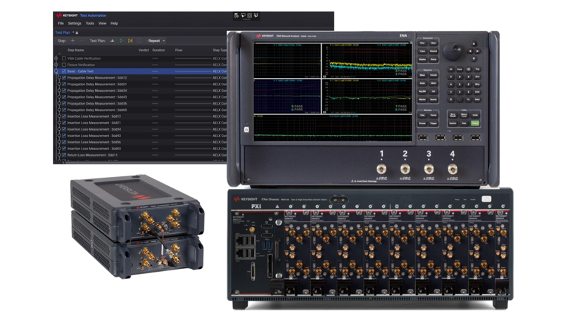 AE6900L automotive Ethernet conformance application for channels runs on Keysight Vector network analyzers. 