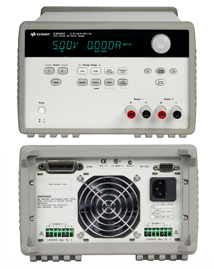 E3646A 60 Wデュアル出力電源 （8 V/3 Aまたは20 V/1.5 A） | Keysight