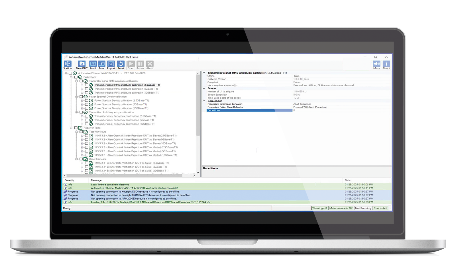 Image of  Automotive Ethernet MultiGBASE-T1 Receiver Test Compliance Software