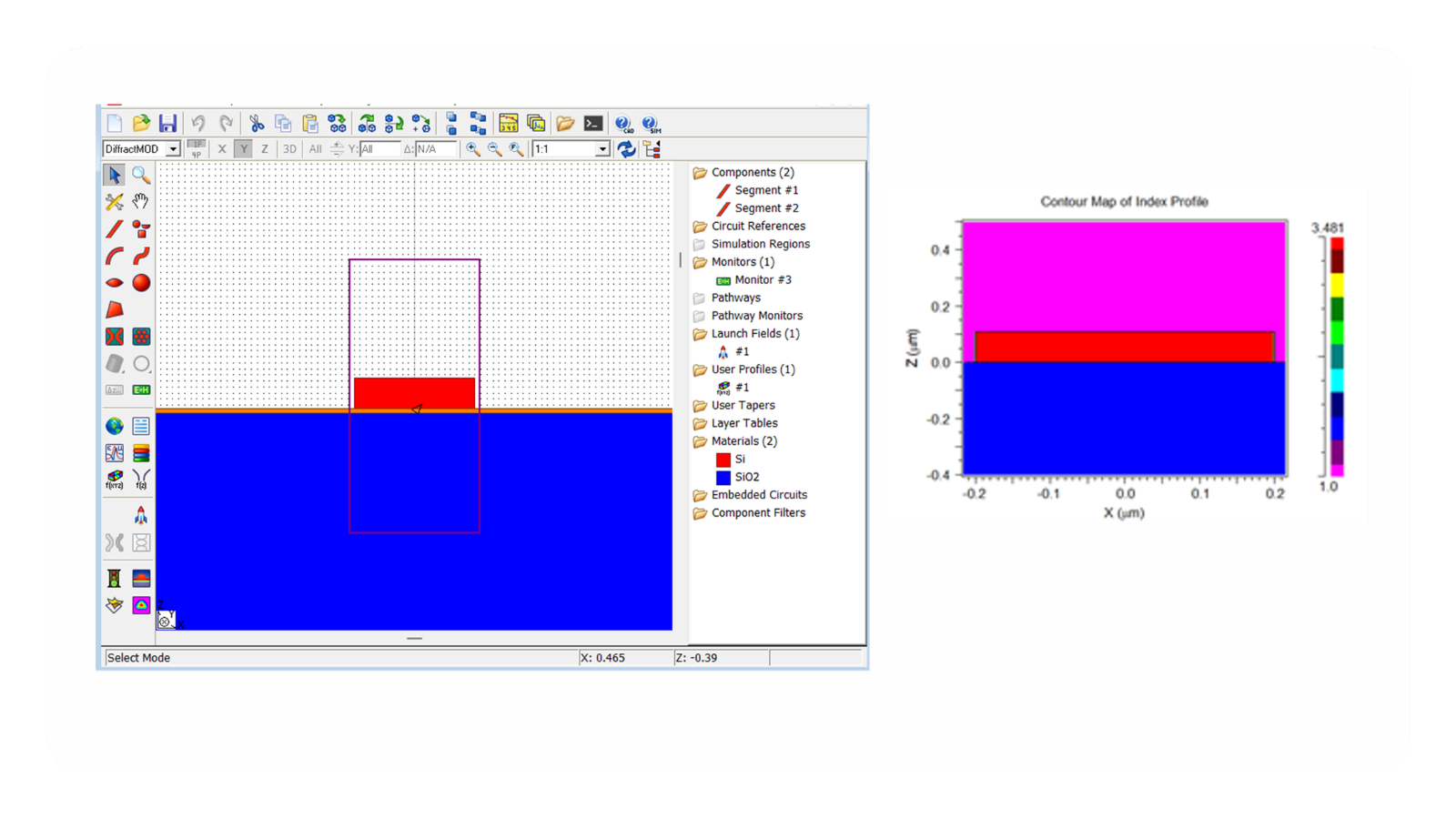 RSoft DiffractMOD RCWA on a laptop