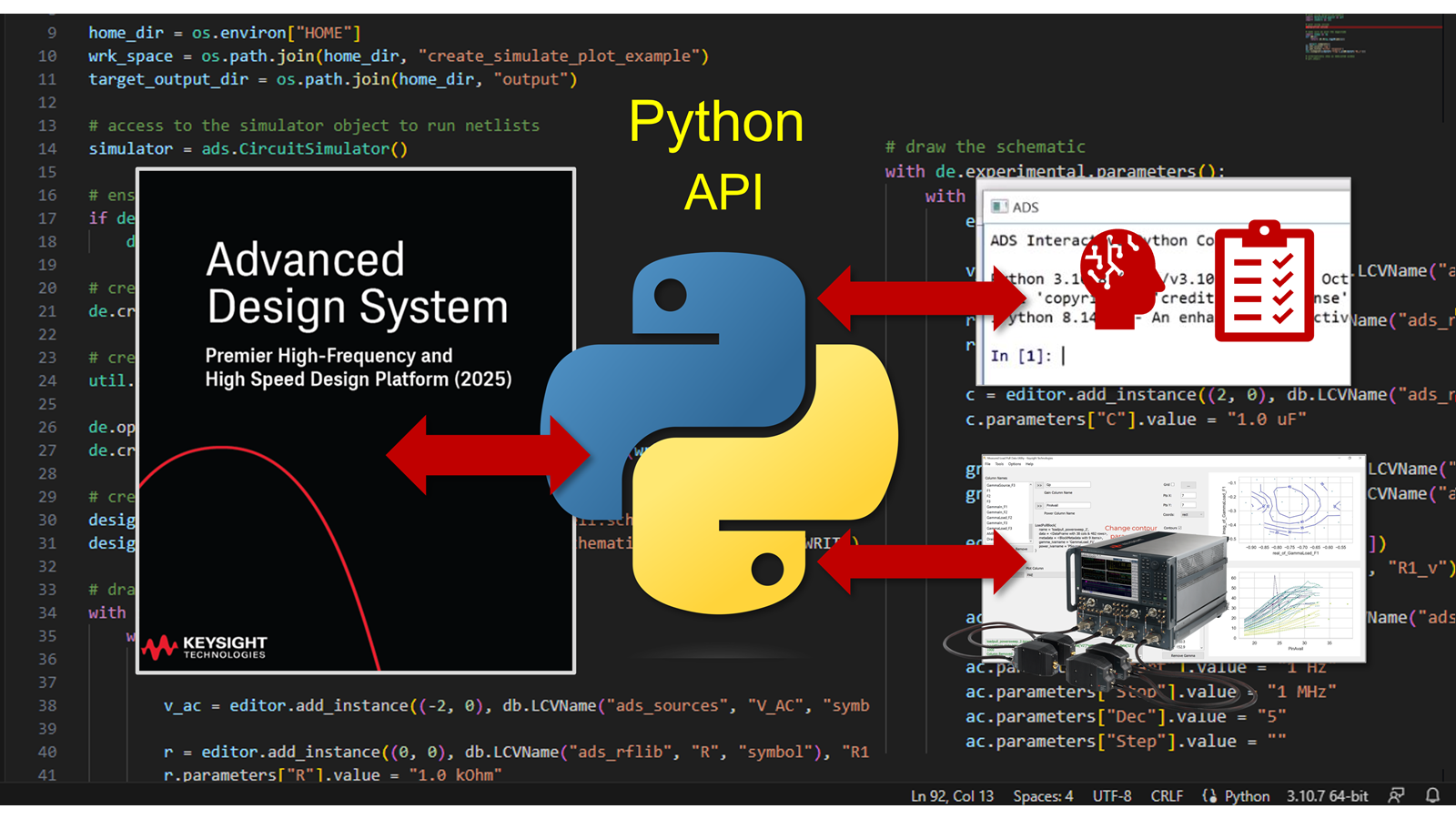 Python API in ADS 2025 enables programmatic control of ADS simulation, data display, schematic and layout creation to enable workflow automation.