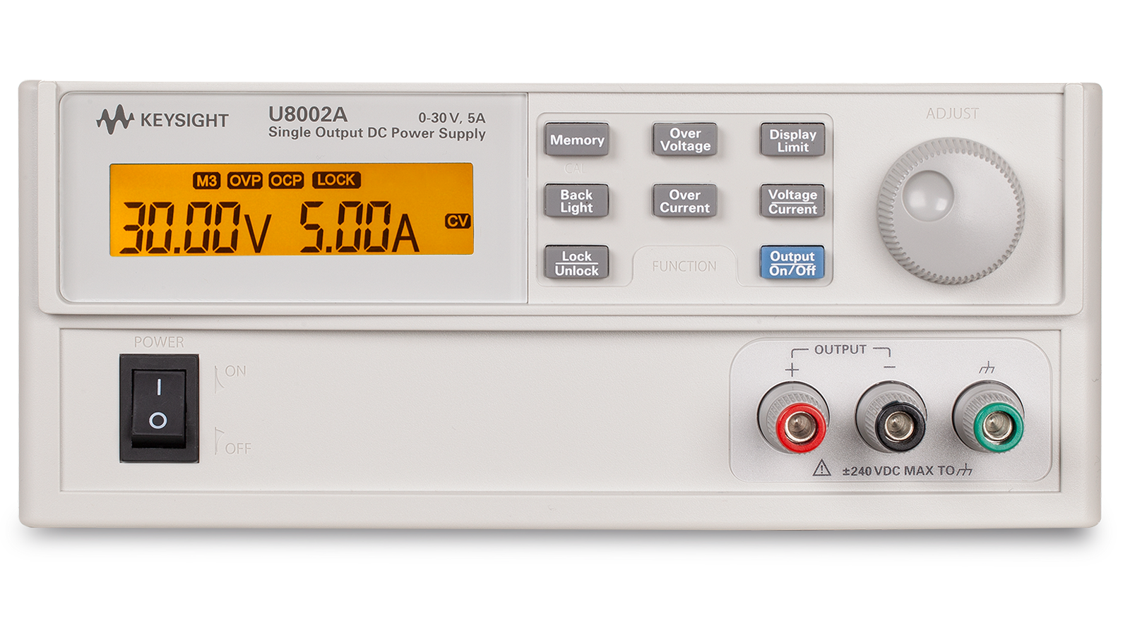 U8000A 可調整型電源供應器 - 前面板
