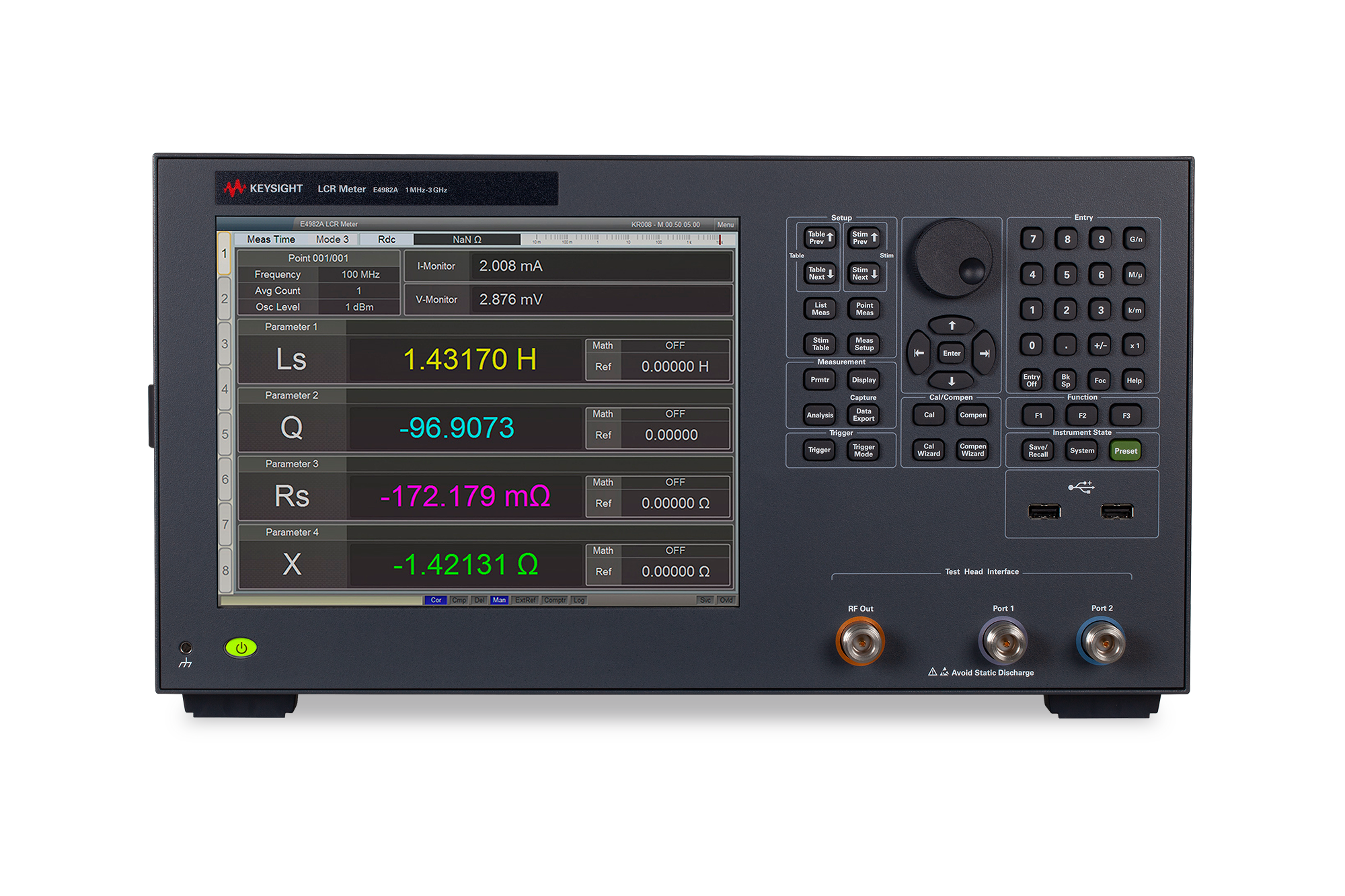 E4982A LCR Meter, 1 MHz To 300 MHz / 500 MHz / 1 GHz / 3 GHz