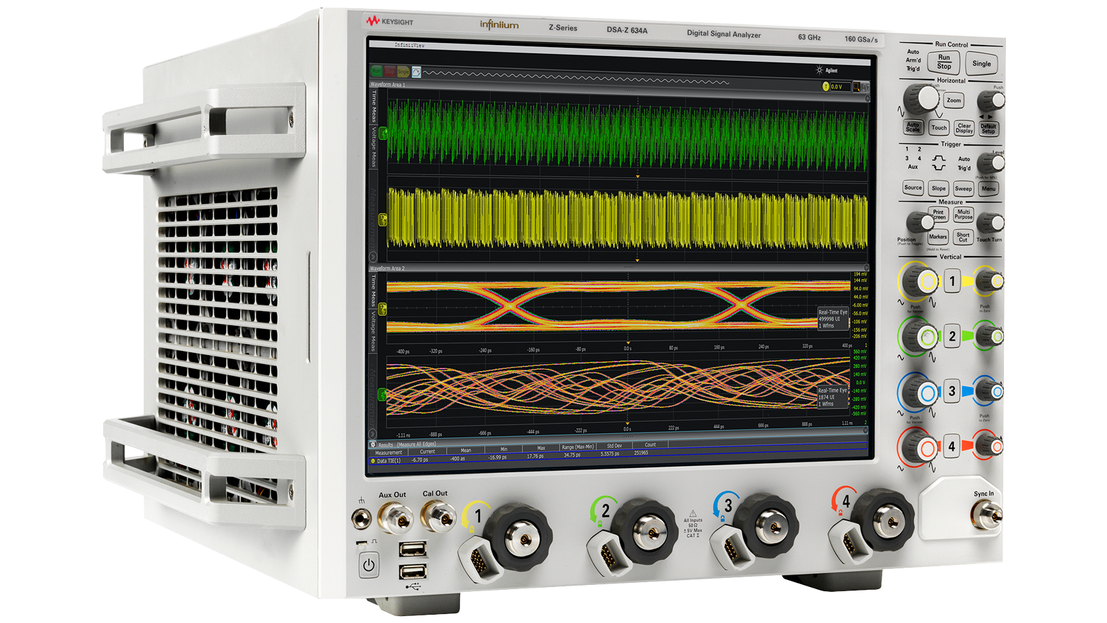 Angled view of Infiniium Z-Series High-Performance Real-Time Oscilloscope