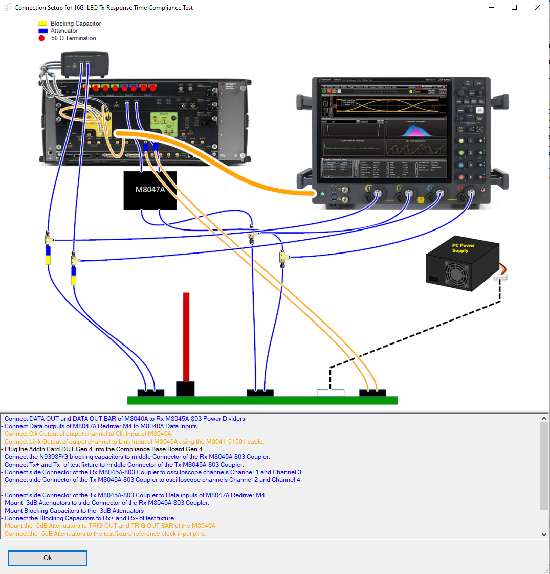 N5991PC4A 16G AIC linkEQ response time test connection diagram