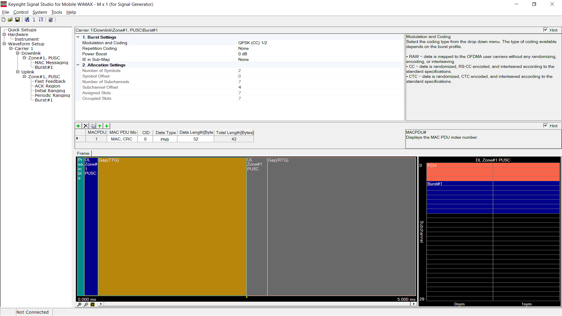 N7615EMBC PathWave Signal Generation for Mobile WiMAX™, Waveform