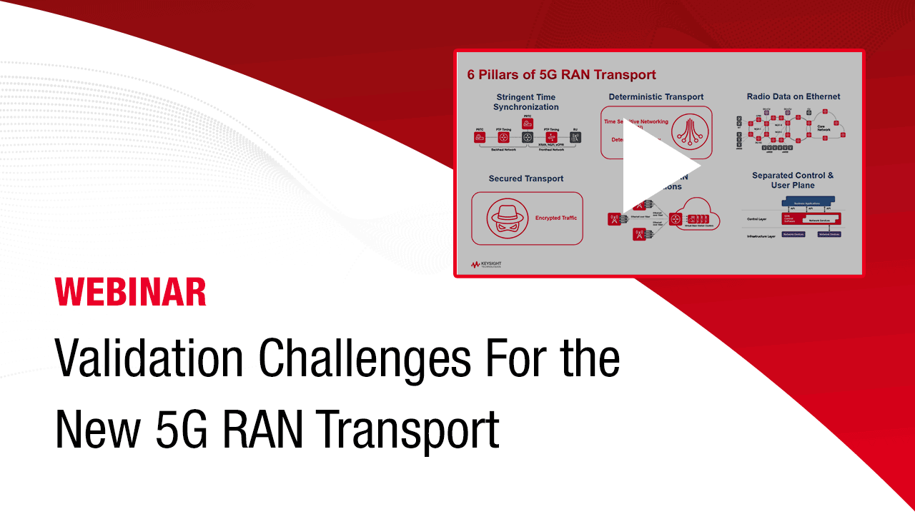 Validation Challenges For the New 5G RAN Transport