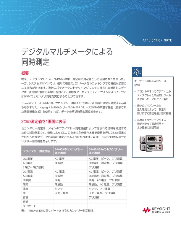 デジタルマルチメータ(DMM)による同時測定