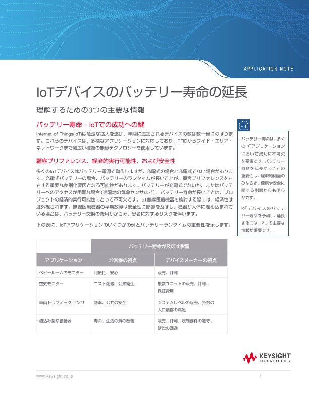 IoTデバイスのバッテリー寿命の延長