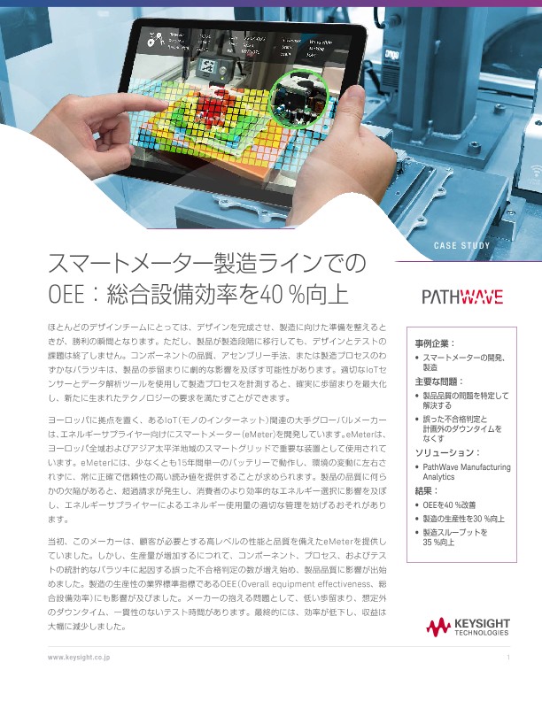 スマートメーター製造ラインでのOEE：総合設備効率を40 %向上