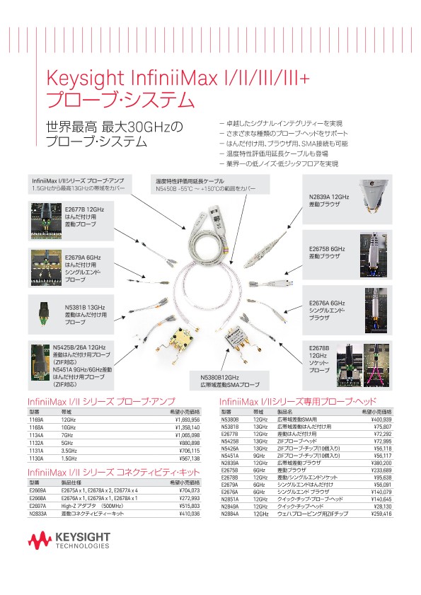 Keysight InfiniiMax I/II/III/III+ プローブ・システム