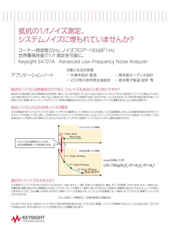抵抗の1/fノイズ測定、システムノイズに埋もれていませんか？