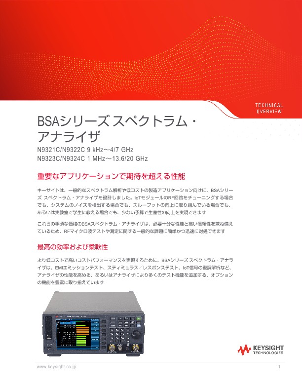 BSAシリーズ スペクトラム・アナライザ