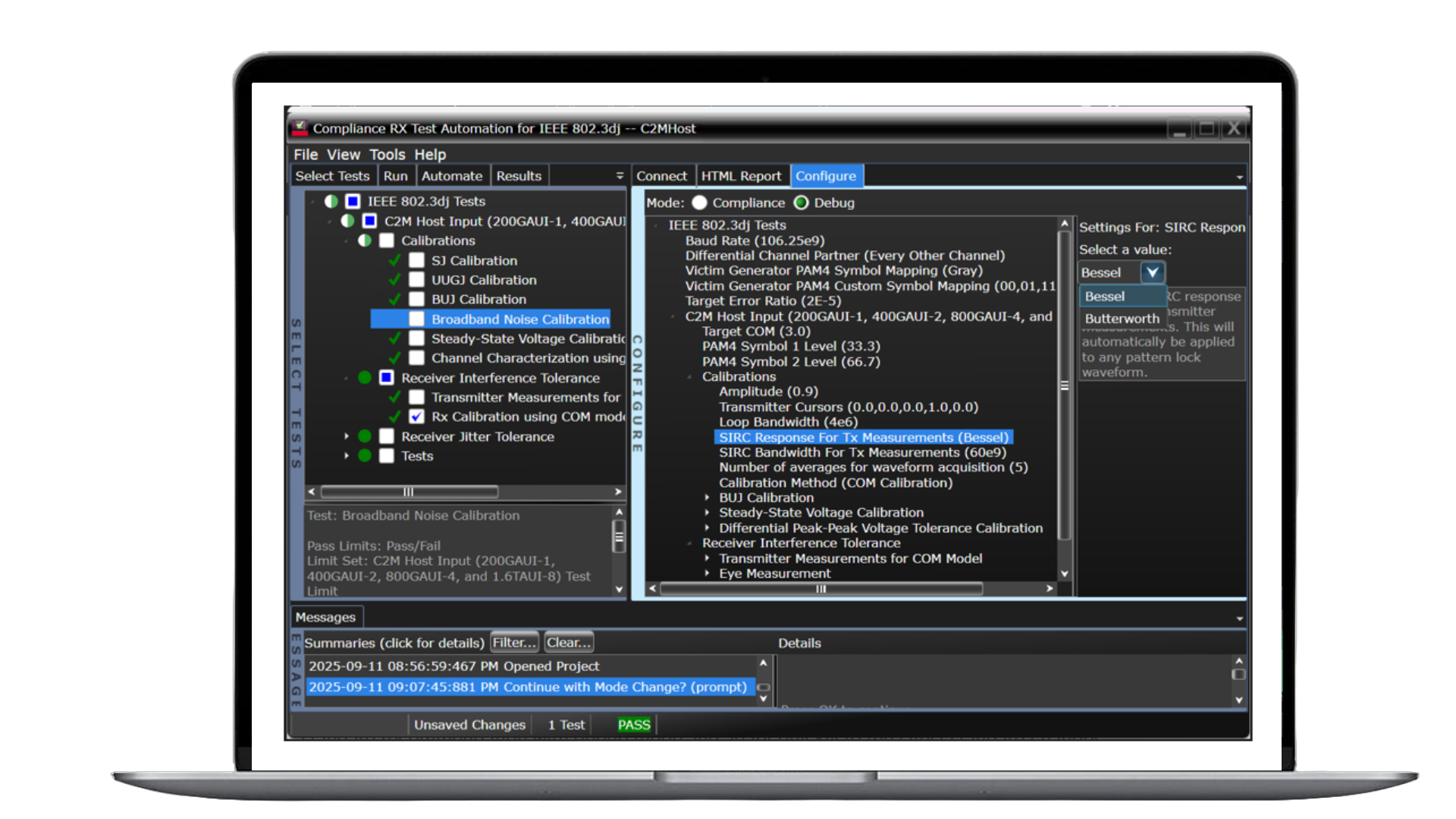 M8091DJCA Receiver Conformance Test Application for IEEE 802.3dj
