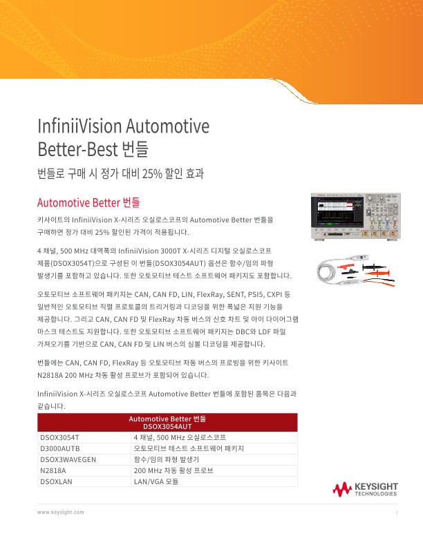 InfiniiVision Automotive Better-Best 번들