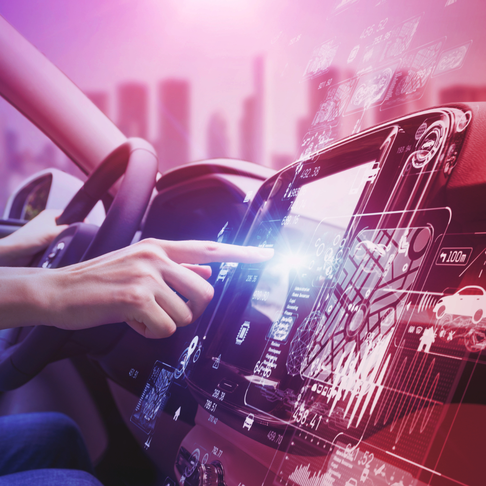 Tapping a map on a car’s infotainment system