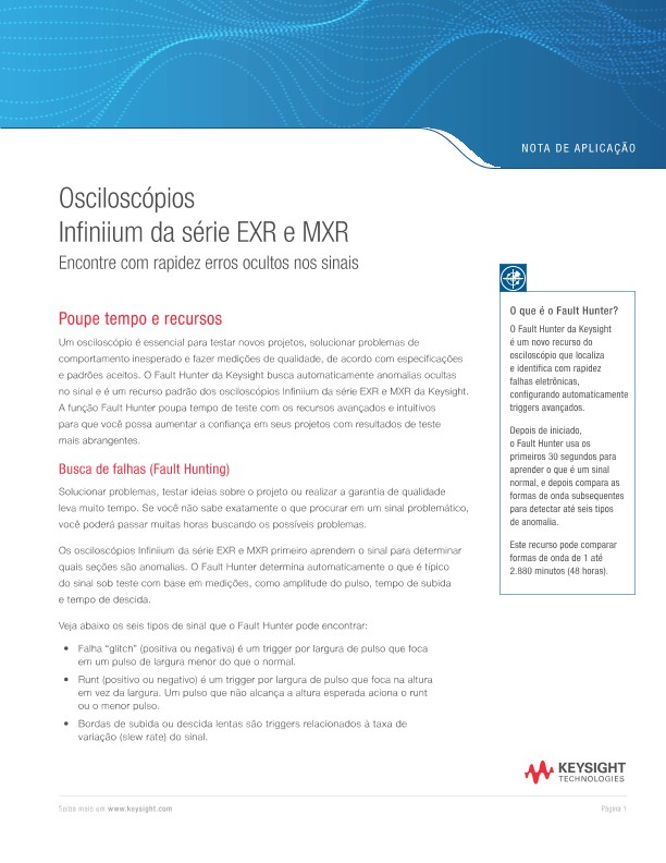 Osciloscópios Infiniium séries EXR e MXR