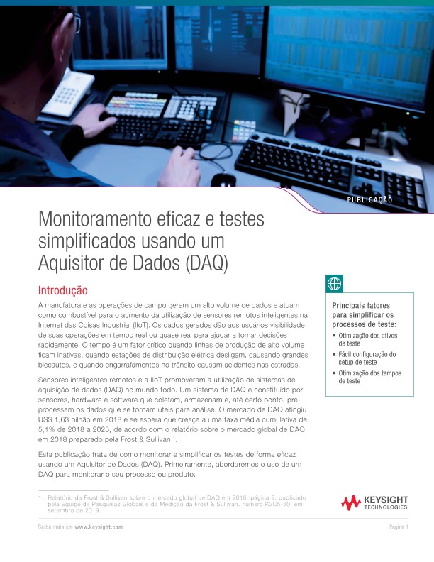Monitoramento eficaz e testes simplificados usando um Aquisitor de Dados (DAQ)