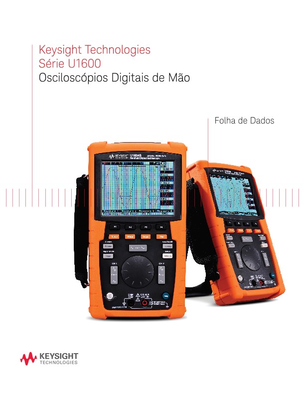 Osciloscópios digitais de mão da série U1600 - Folha de dados