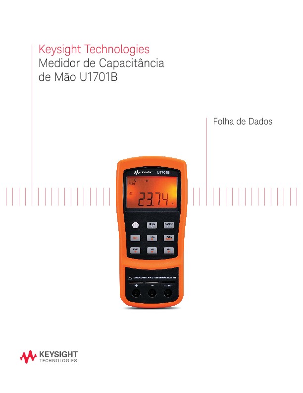 Medidor de capacitância de mão U1701B - Folha de dados