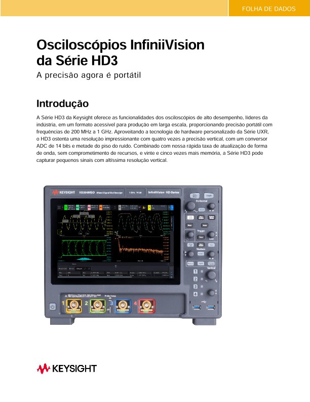 Osciloscópios InfiniiVision da Série HD3