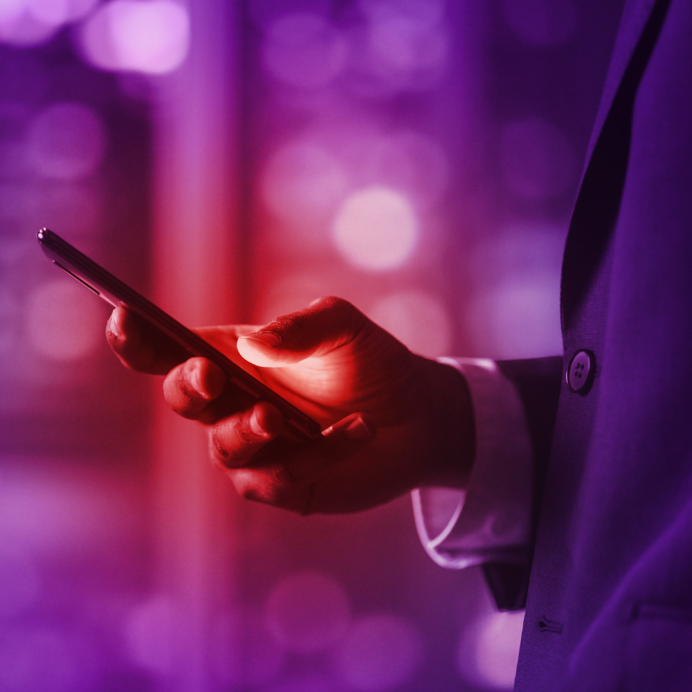 mobile phone held in hand