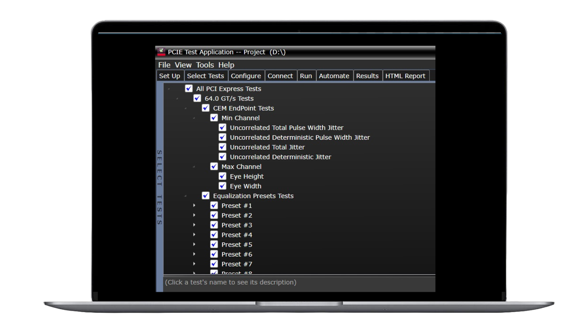 PCIe-6-0-Select-Test- Screen
