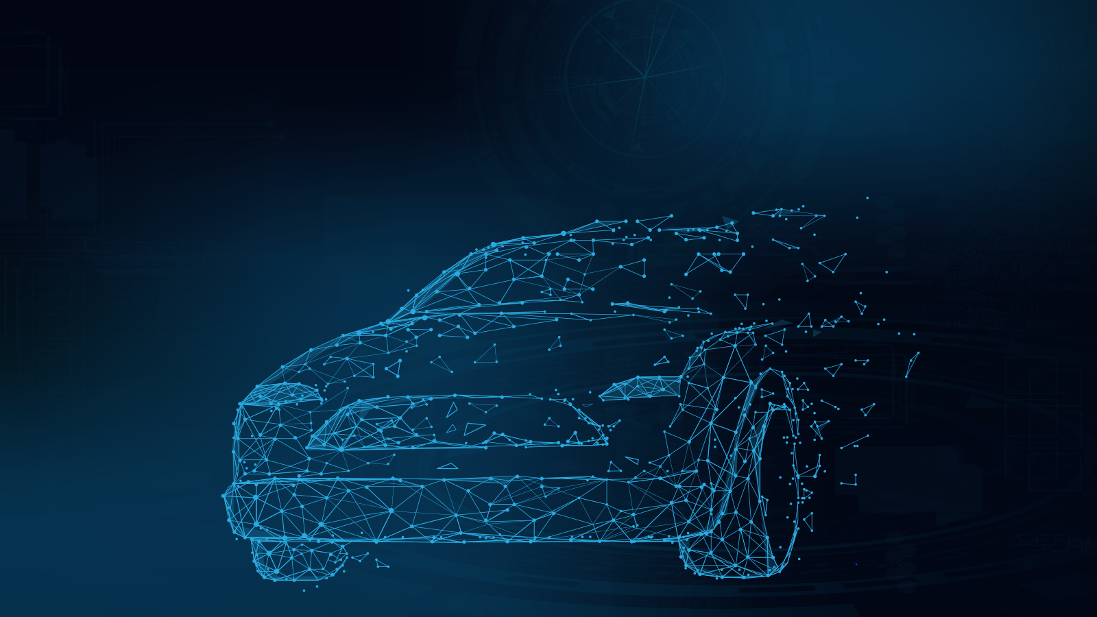 Car graphic outlined in dots